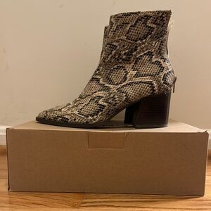 Mango snakeskin booties